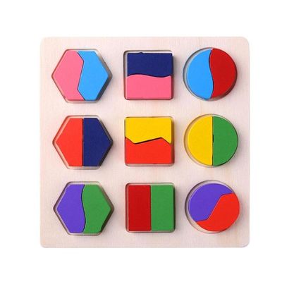 Hölzernes Montessori-Baby sortierend, spielt geometrische Vorschule der Holzklotz-15cm