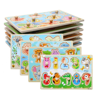 Holzklotz-Puzzlespiel 15cm Verkehrs-3d spielt Montessori-Block-Satz