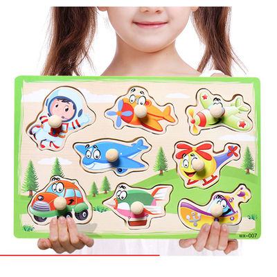 Holzklotz-Puzzlespiel 15cm Verkehrs-3d spielt Montessori-Block-Satz