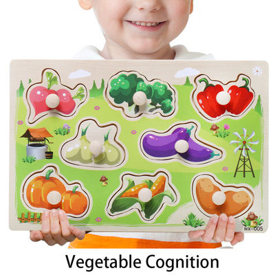Holzklotz-Puzzlespiel 15cm Verkehrs-3d spielt Montessori-Block-Satz
