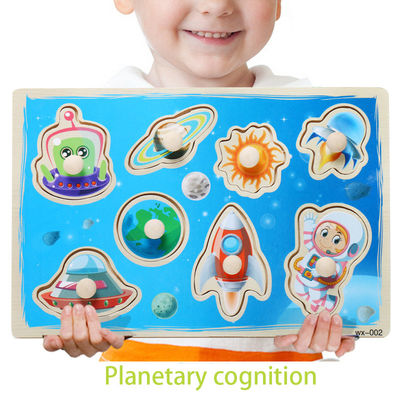 Holzklotz-Puzzlespiel 15cm Verkehrs-3d spielt Montessori-Block-Satz