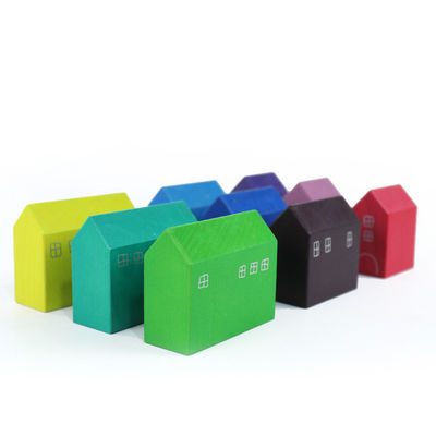 22.5cm Haus-hölzerner Regenbogen-Stapler-hölzerner Geschichten-Regenbogen, der Spielzeug stapelt