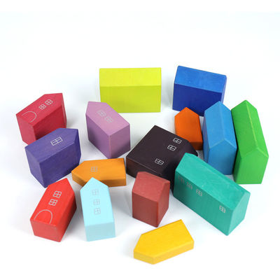 22.5cm Haus-hölzerner Regenbogen-Stapler-hölzerner Geschichten-Regenbogen, der Spielzeug stapelt