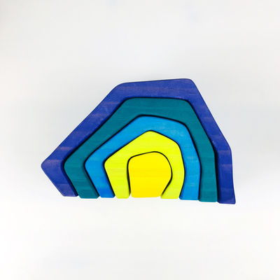 Hölzerne Bausteine Toy Geometric Rainbow Building Blocks Pegdolls