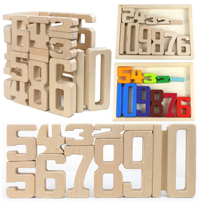 Jenga-Spiel-hölzerne Bausteine Toy Number Montessori