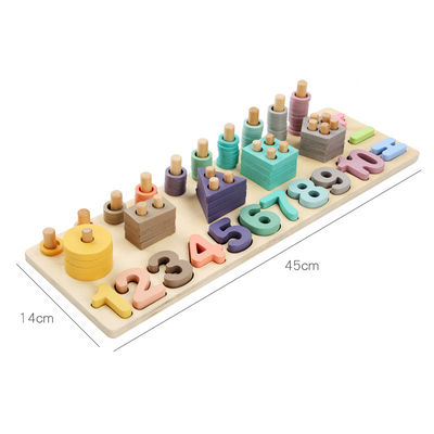 Geometrischer 14cm hölzerner Mathe-Toy Montessori Math Blocks Preschool-Unterricht