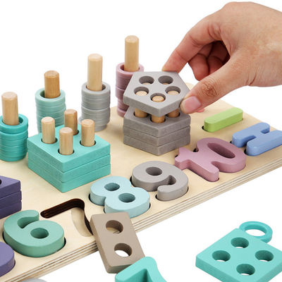 Geometrischer 14cm hölzerner Mathe-Toy Montessori Math Blocks Preschool-Unterricht