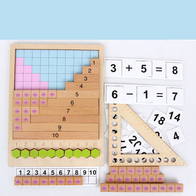 Geometrisches 30.5cm hölzernes Zählungsbrett-Zahl-Puzzlespiel-Brett
