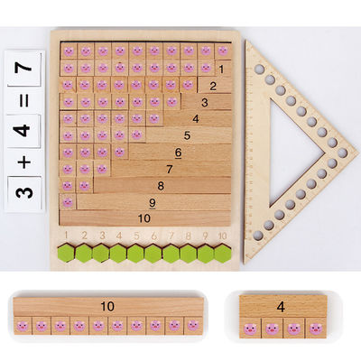 Geometrisches 30.5cm hölzernes Zählungsbrett-Zahl-Puzzlespiel-Brett