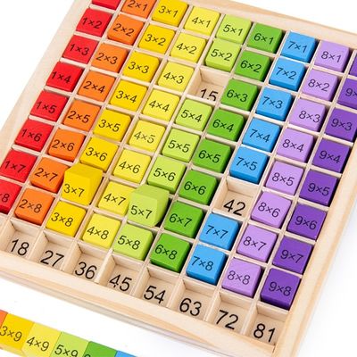 Montessori 0.59in 99 Zahl-hölzernes Mathe Toy Table Abacus Counting Toy