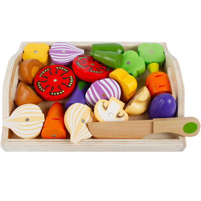 Hölzernes Schnittfrucht-magnetisches Gemüsespielzeug Montessori 9.5cm