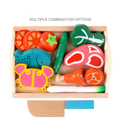 Hölzernes Schnittfrucht-magnetisches Gemüsespielzeug Montessori 9.5cm