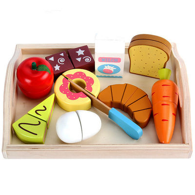 Hölzernes Schnittfrucht-magnetisches Gemüsespielzeug Montessori 9.5cm