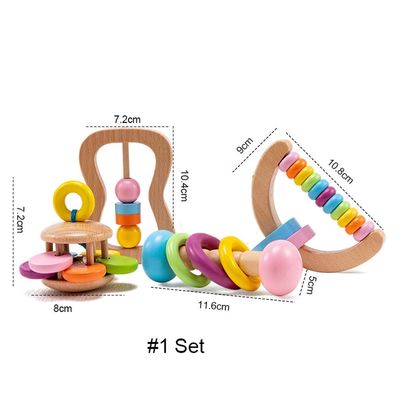 Geklapper Soother 11.6cm hölzerner Grad Zahnenstoy wooden rattle teether food