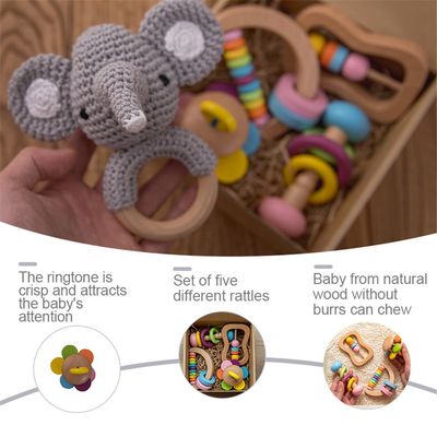Geklapper Soother 11.6cm hölzerner Grad Zahnenstoy wooden rattle teether food
