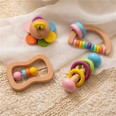 Geklapper Soother 11.6cm hölzerner Grad Zahnenstoy wooden rattle teether food