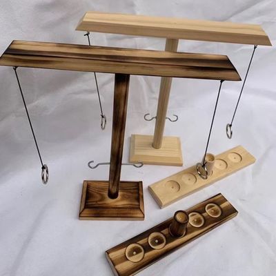 Hakt 28cm hölzernes Ring Toss Game Throwing Paintable hölzernes Handwerk