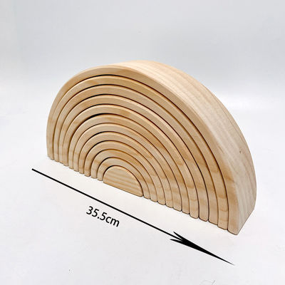 Regenbogen 35.5cm färbte hölzernes Baustein-großes Baby