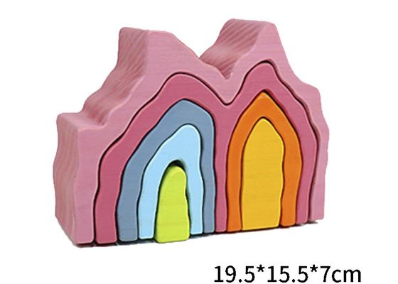 DIY baute 11.5cm Holzklotz-Spielwaren Montessori zusammen, den Block Staplungsbalance einstellte