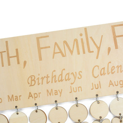 Geburtstags-Kalender Soem der beige Farbeiso9001 hölzernes hängendes