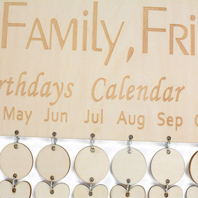 Geburtstags-Kalender Soem der beige Farbeiso9001 hölzernes hängendes