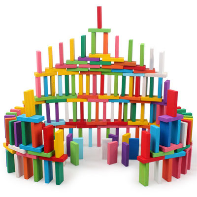 100 200 300 hölzerne Bausteine der Domino-500PCS