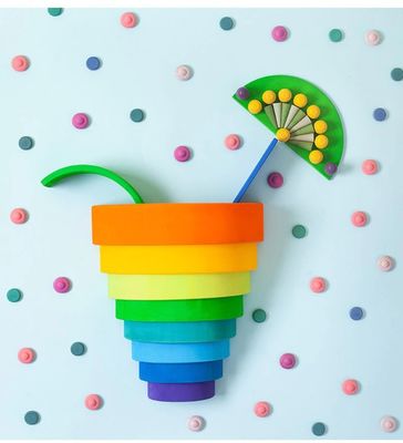 Stapler Montessori des Regenbogen-6pcs pädagogische hölzerne Spielwaren