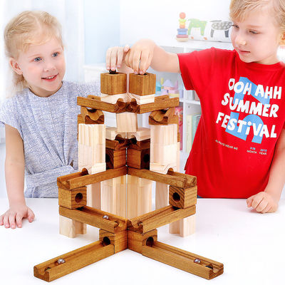 Pädagogisches hölzernes Marmordie bahnbaustein Soem-Kinder ISO9001