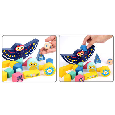 Baby frühe lernende hölzerner Montessori-Mond-balancierende Blöcke