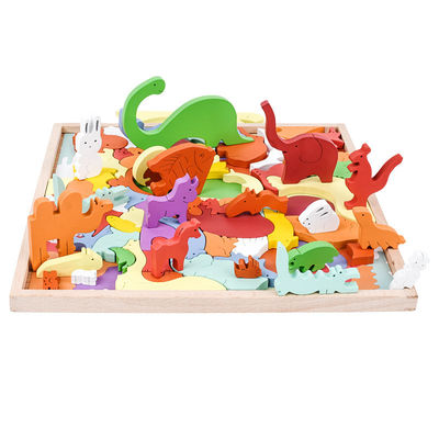 ISO-stereoskopisches hölzernes Tierpuzzlespiel für Kinderfrüherziehung