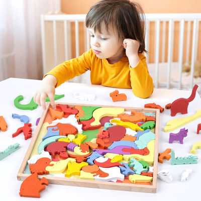 ISO-stereoskopisches hölzernes Tierpuzzlespiel für Kinderfrüherziehung