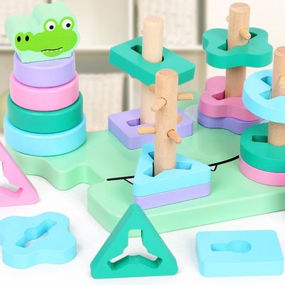 Kognitives Krokodil-Bärn-Form-Früherziehungs-Puzzlespiel