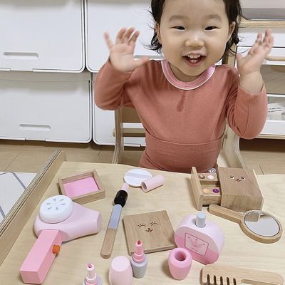 Der tragbare Montessori hölzerner kosmetischer Toy Set der Kinder ISO9001