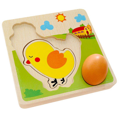 Wachstumsprozess-hölzernes multi Schicht-Puzzlespiel des Huhn3d