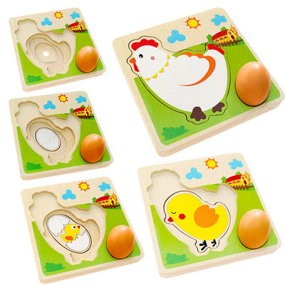 Wachstumsprozess-hölzernes multi Schicht-Puzzlespiel des Huhn3d