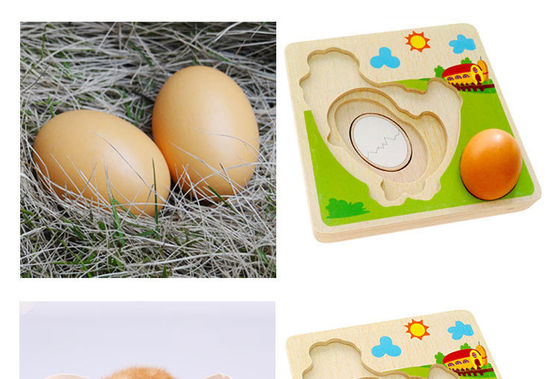 Wachstumsprozess-hölzernes multi Schicht-Puzzlespiel des Huhn3d