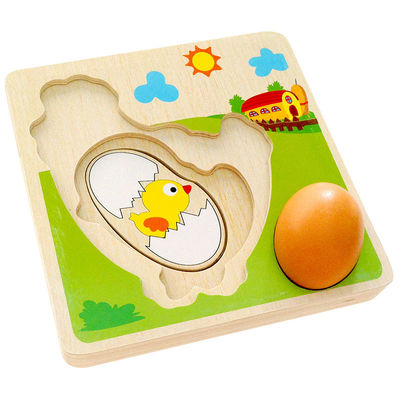 Wachstumsprozess-hölzernes multi Schicht-Puzzlespiel des Huhn3d