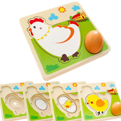 Wachstumsprozess-hölzernes multi Schicht-Puzzlespiel des Huhn3d