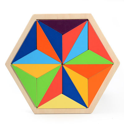 Regenbogen-Puzzlespiel-Blöcke der frühkindlichen Entwicklung hölzerne