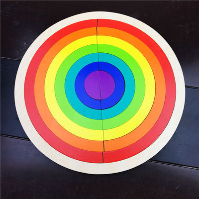 Regenbogen-Puzzlespiel-Blöcke der frühkindlichen Entwicklung hölzerne