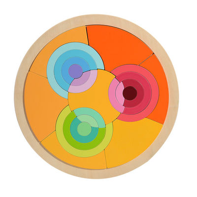 Regenbogen-Puzzlespiel-Blöcke der frühkindlichen Entwicklung hölzerne