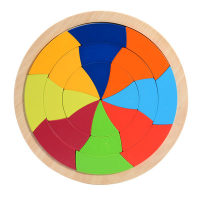 Regenbogen-Puzzlespiel-Blöcke der frühkindlichen Entwicklung hölzerne