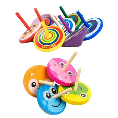 Kinderregenbogen-hölzerner Kreiselkompaß Toy Wheel For Stress Relieving