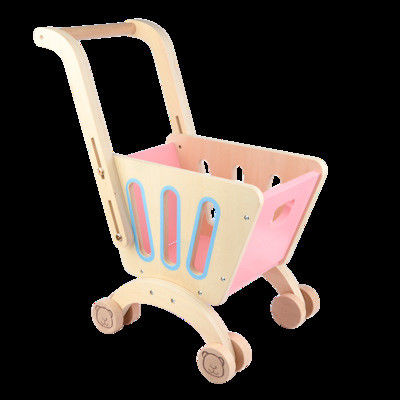 Doppelstöckiger hölzerner Toy Shopping Trolley der Kinder