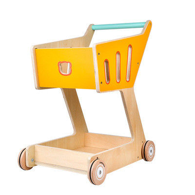 Doppelstöckiger hölzerner Toy Shopping Trolley der Kinder
