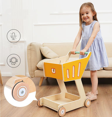 Doppelstöckiger hölzerner Toy Shopping Trolley der Kinder