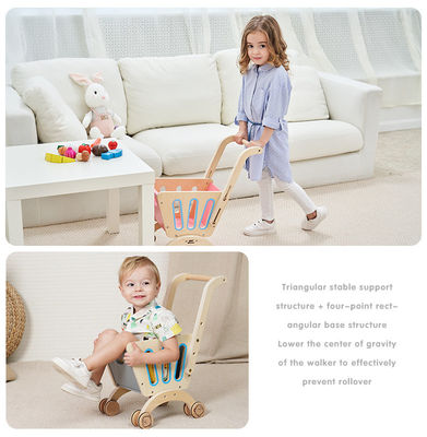 Doppelstöckiger hölzerner Toy Shopping Trolley der Kinder