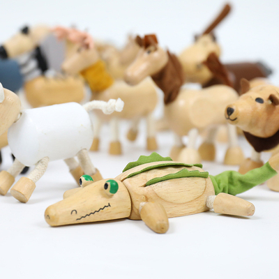 Hölzerne Simulations-kleines Tier blockiert Forest Farm Animal Dolls Early-Kindheits-Bausteine