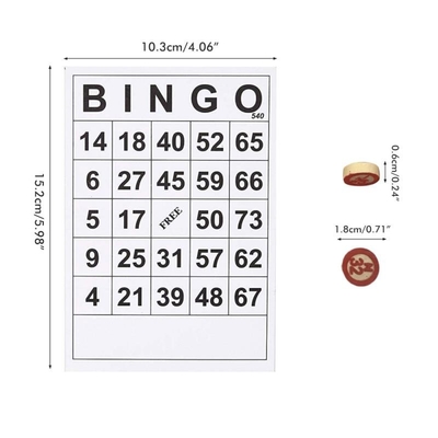 Weinlese-hölzernes Schach-Bingo-Spiel mit 40 Bingo-Zahl-Karten DIY