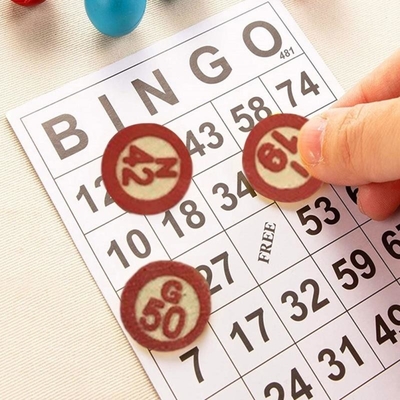 Weinlese-hölzernes Schach-Bingo-Spiel mit 40 Bingo-Zahl-Karten DIY